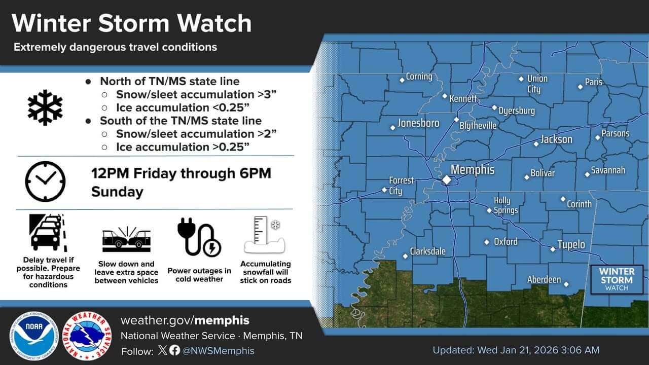 National Weather Service Issues Winter Storm Watch for Lafayette County ...